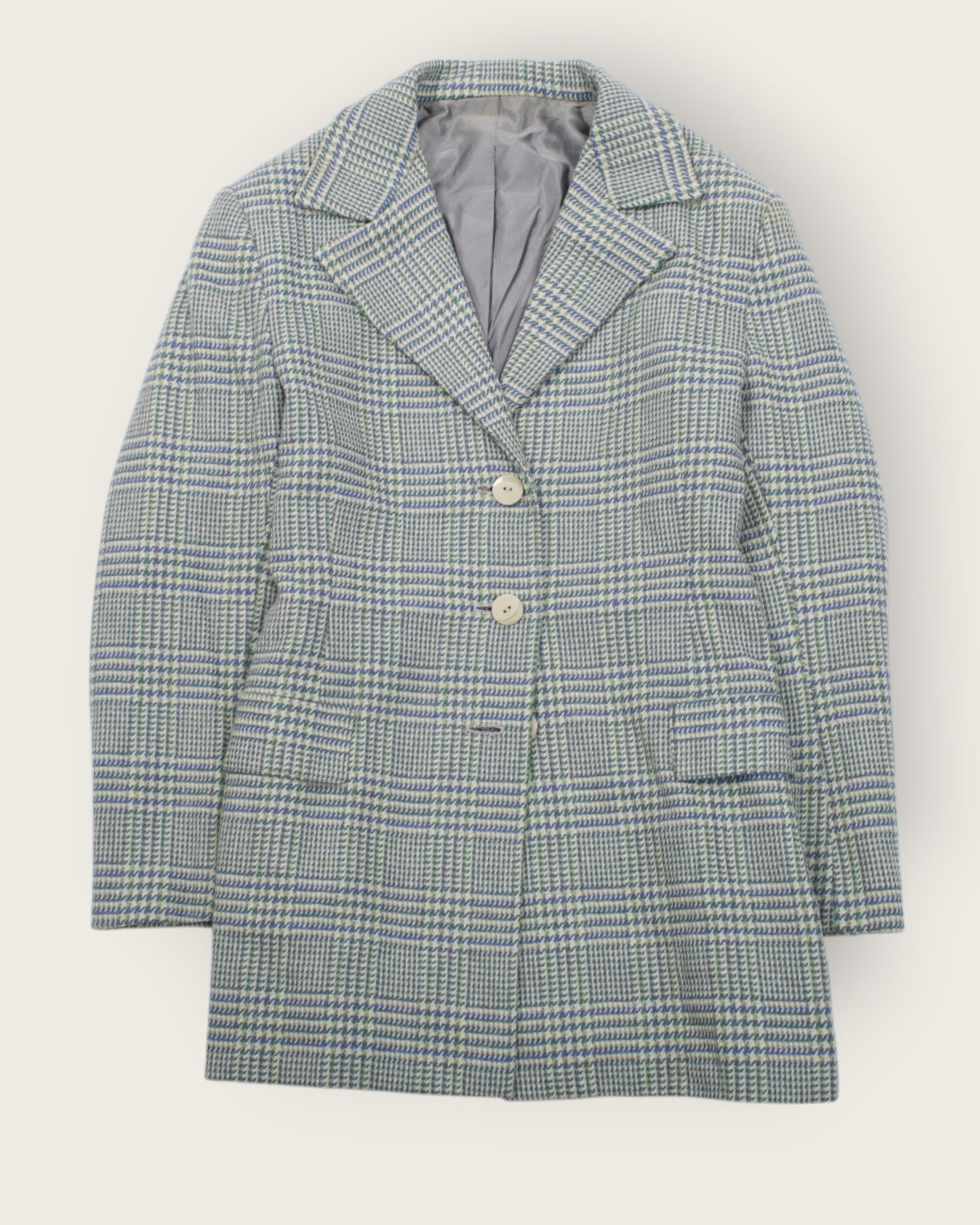 Aqua Glen Check Blazer – Pastel Green & Blue