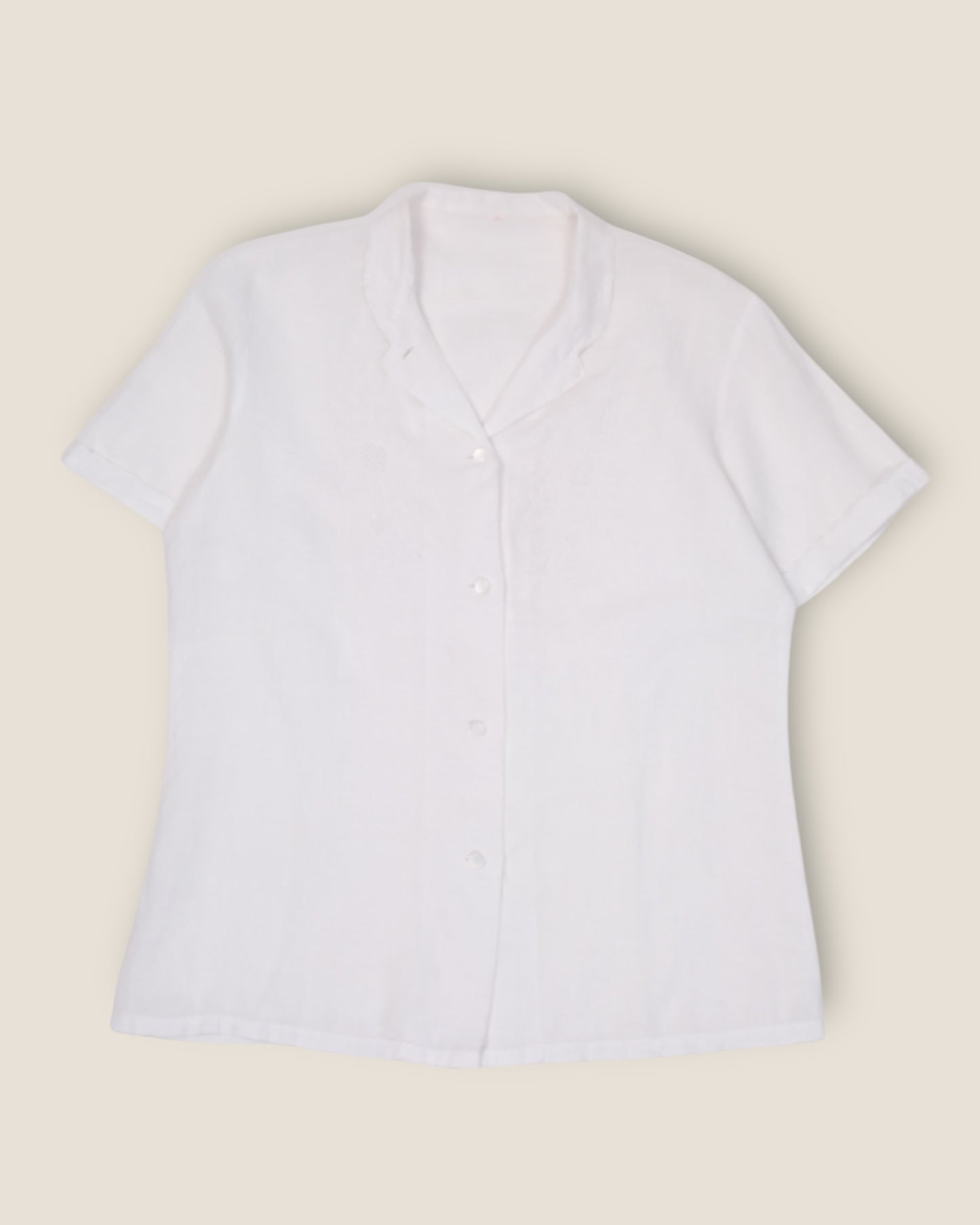 White Blouse with Floral Embroidery