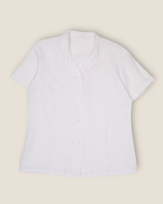 White Blouse with Floral Embroidery