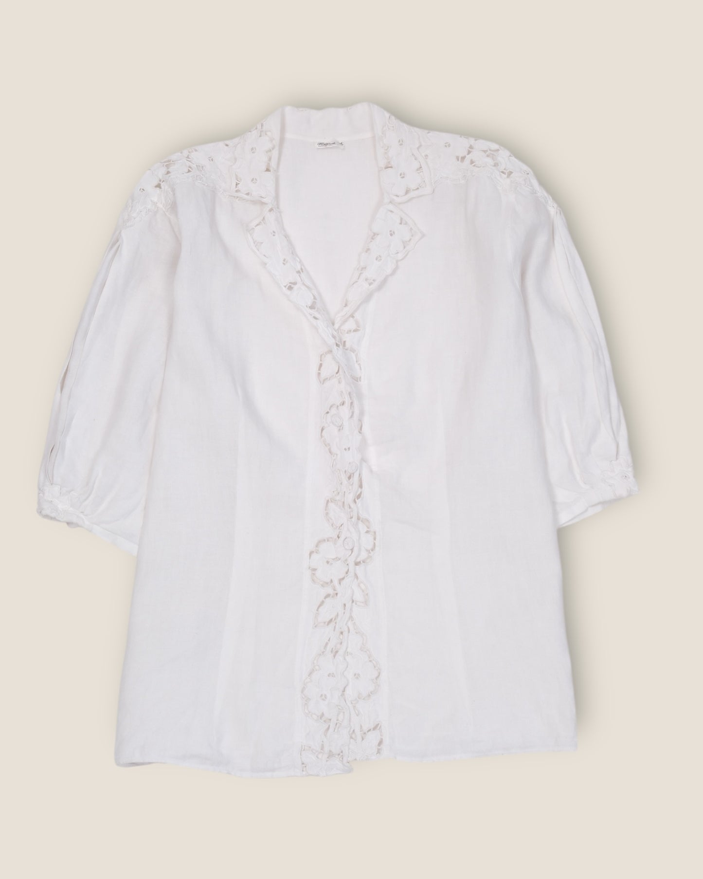 White Blouse with Lace Details