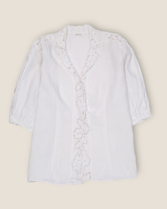 White Blouse with Lace Details