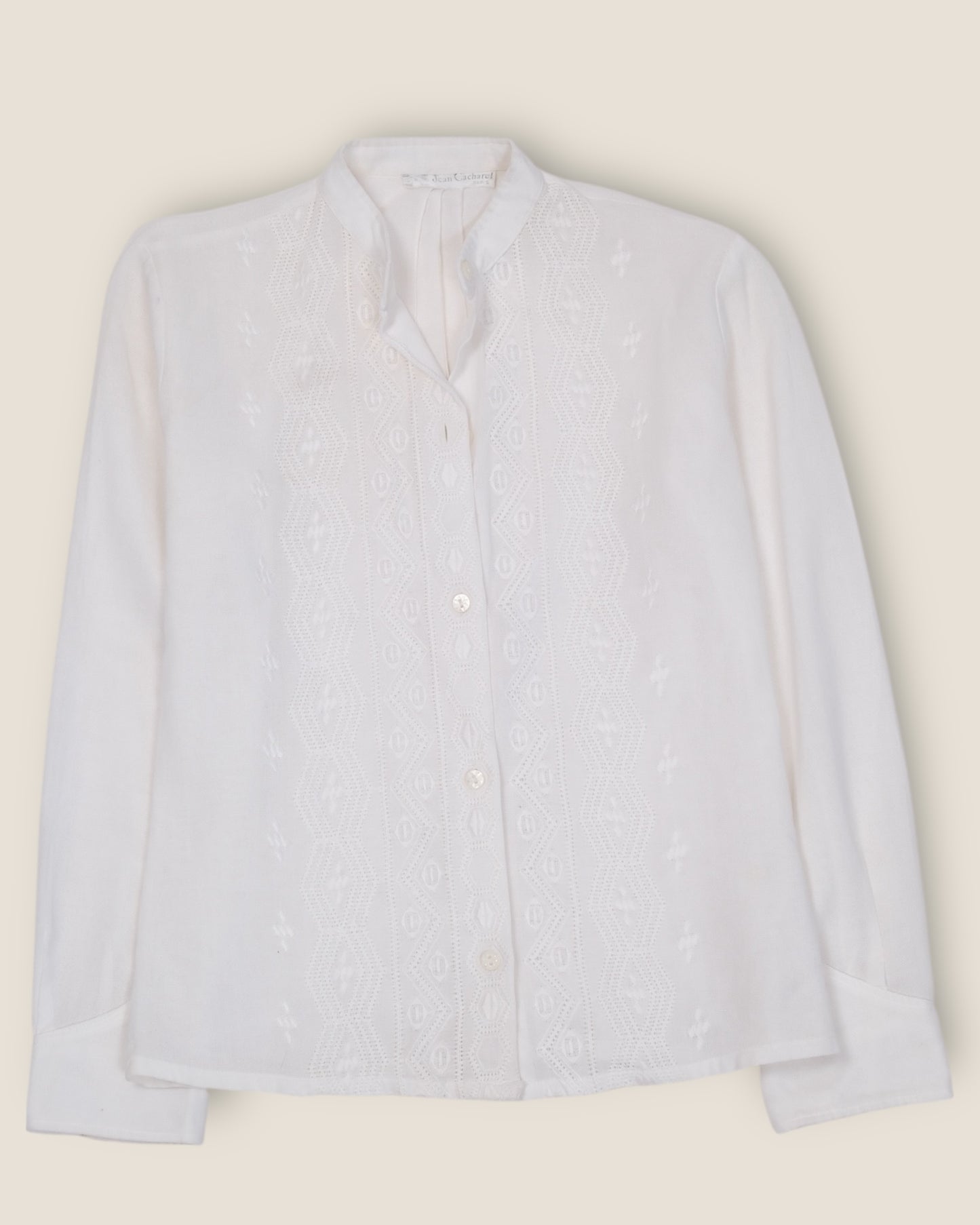White Embroidered Shirt – Jean Cacharel Paris