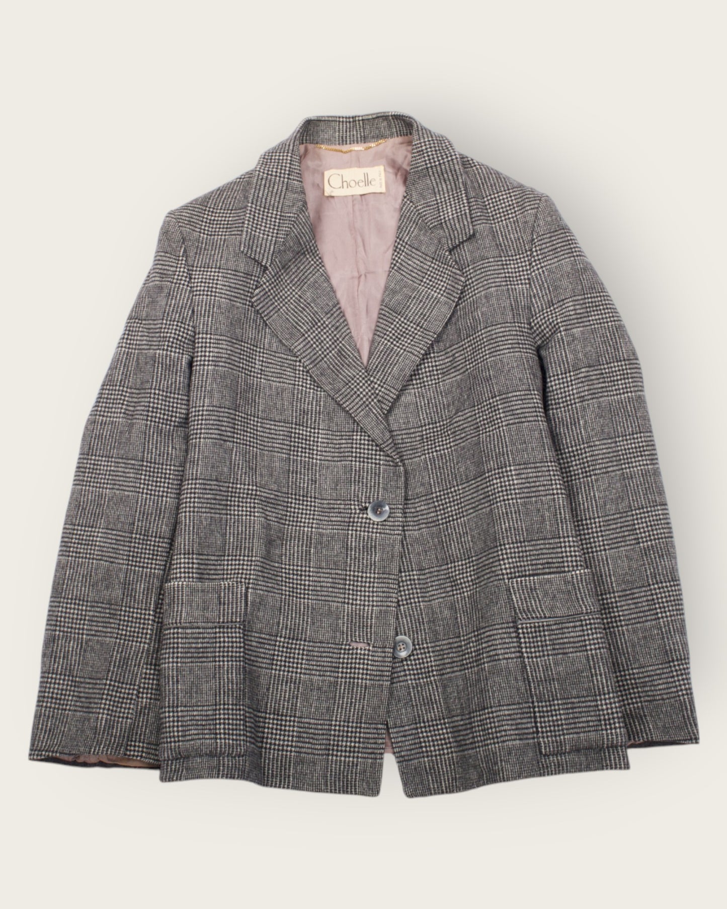 Classic Italian Checked Blazer – Grey Prince of Wales by Choelle