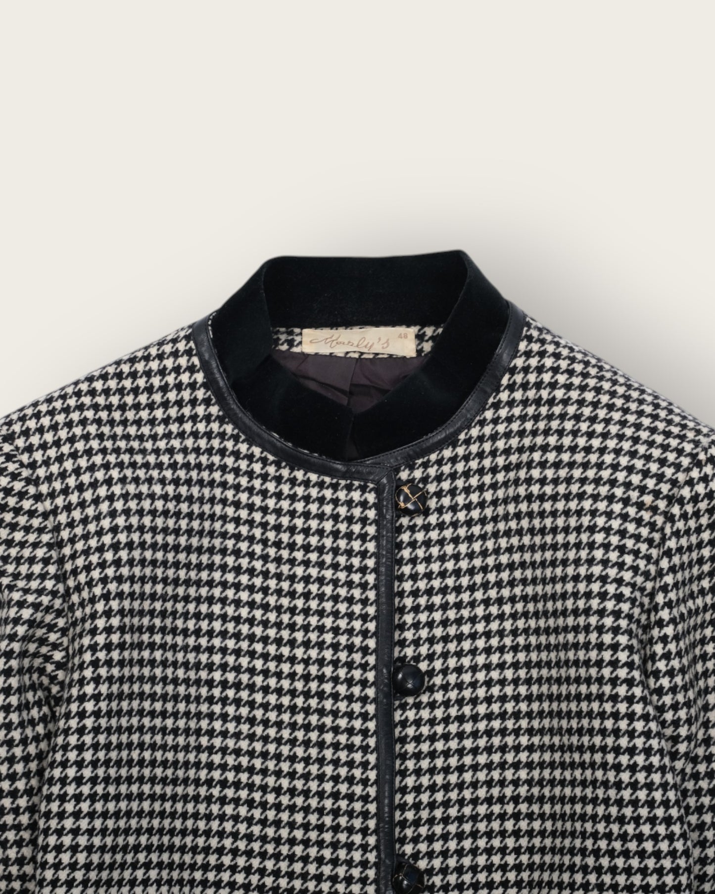 Houndstooth Wool Jacket – Black Velvet Collar by Hardy’s
