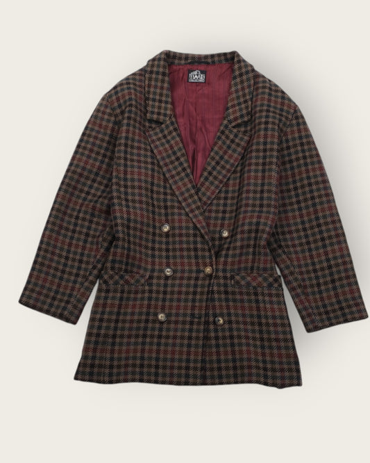 TIME Collection – Burgundy Double-Breasted Wool Blazer