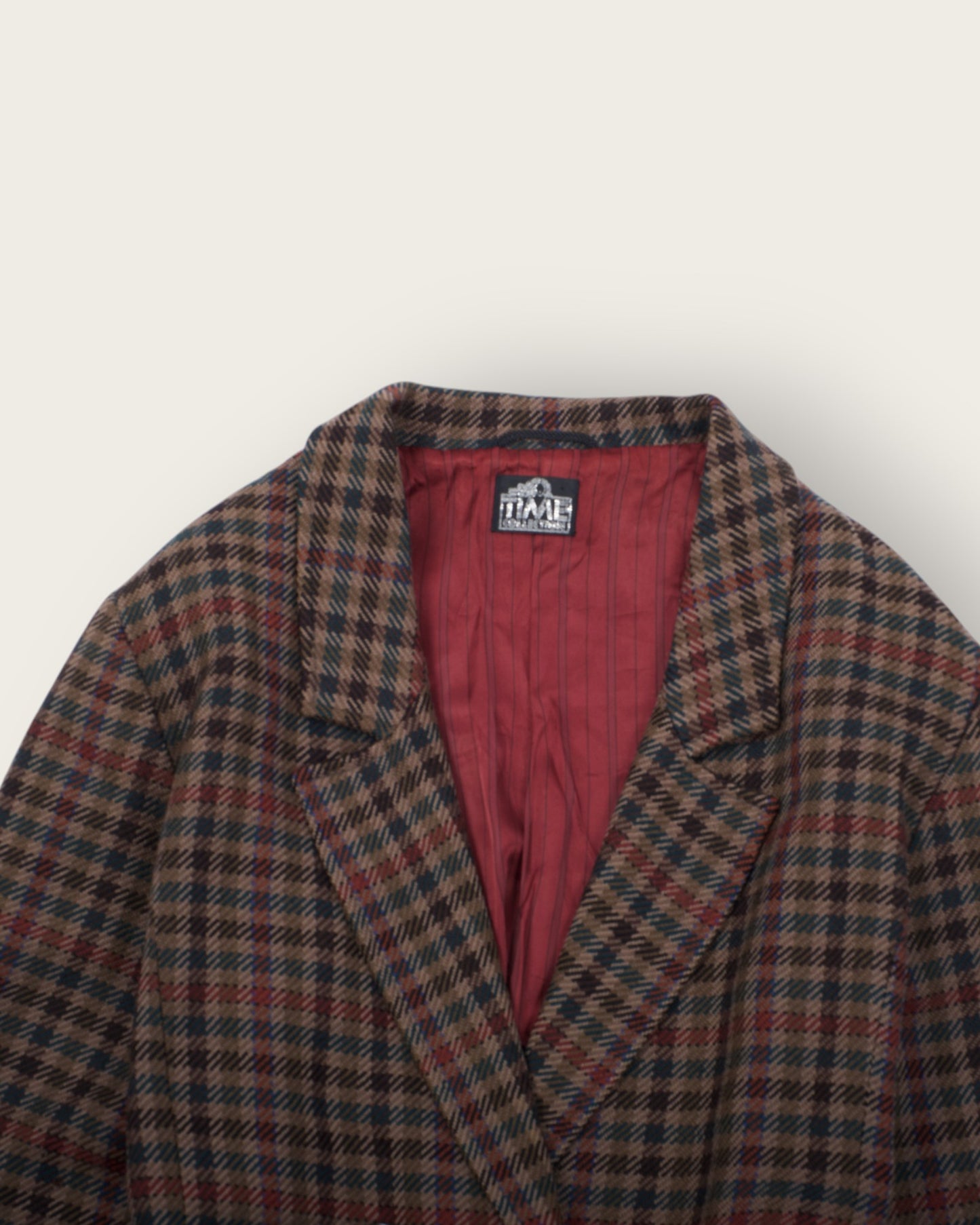TIME Collection – Burgundy Double-Breasted Wool Blazer